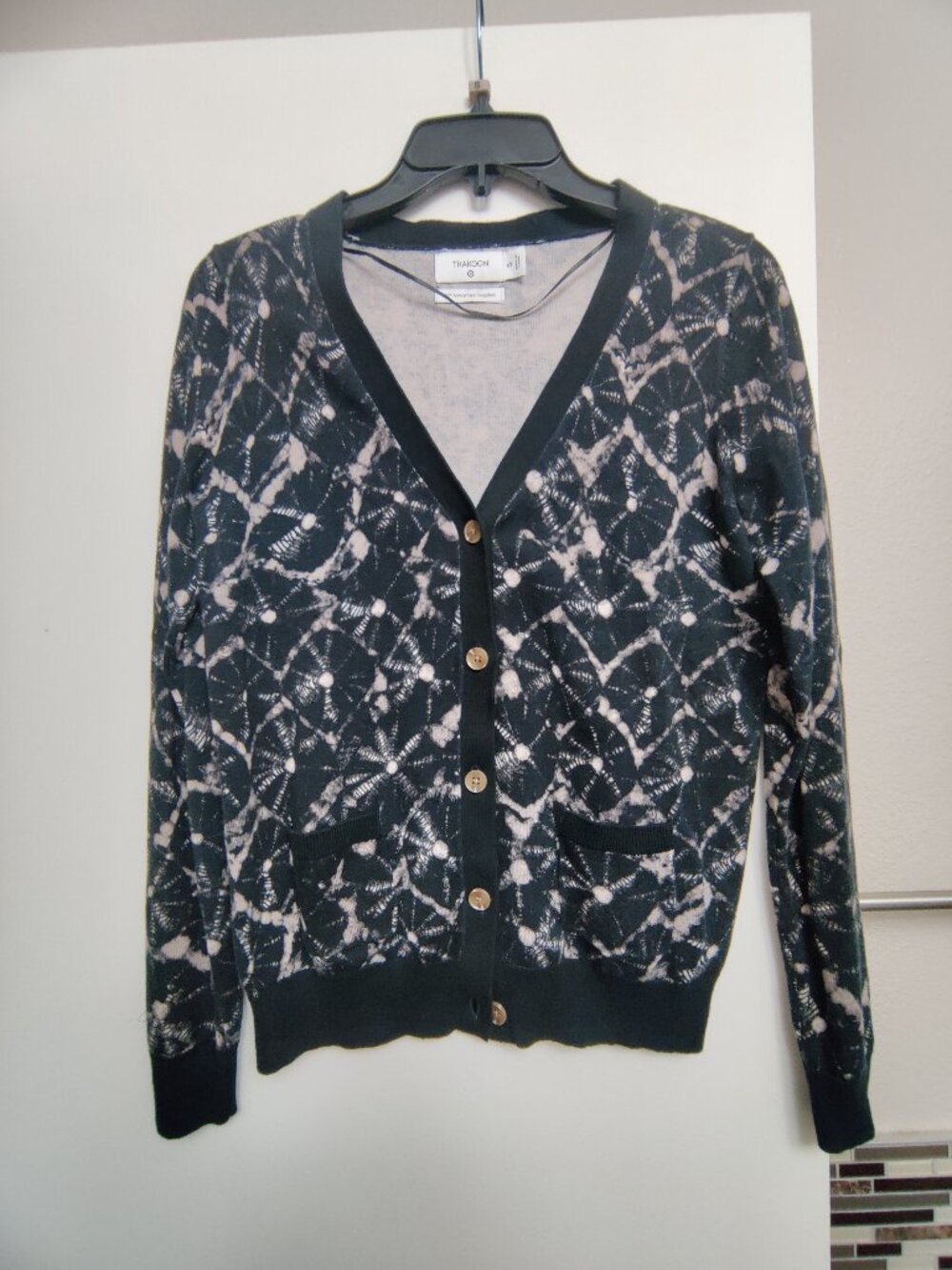 NWOT Thakoon x Target Collection BLACK SZ-S Shibori Tie Dye Cardigan